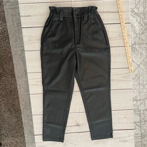 Express leather paper bag pants